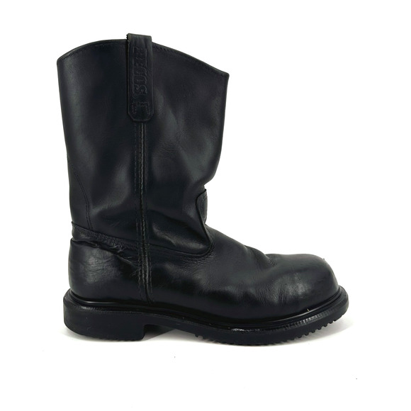 Red Wings Pecos Men Leather Motorcycle Work Boots Size 11.5 Steel Toe Safety USA - Picture 1 of 10